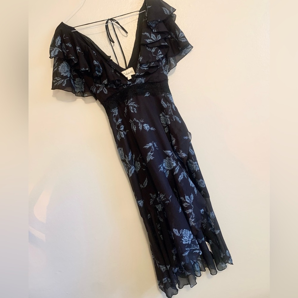 Cleobella floral flutter dress with tie back